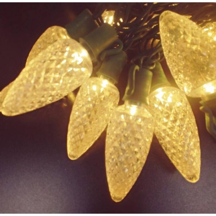 Warm White LED Light String Set of 25 Lights C9