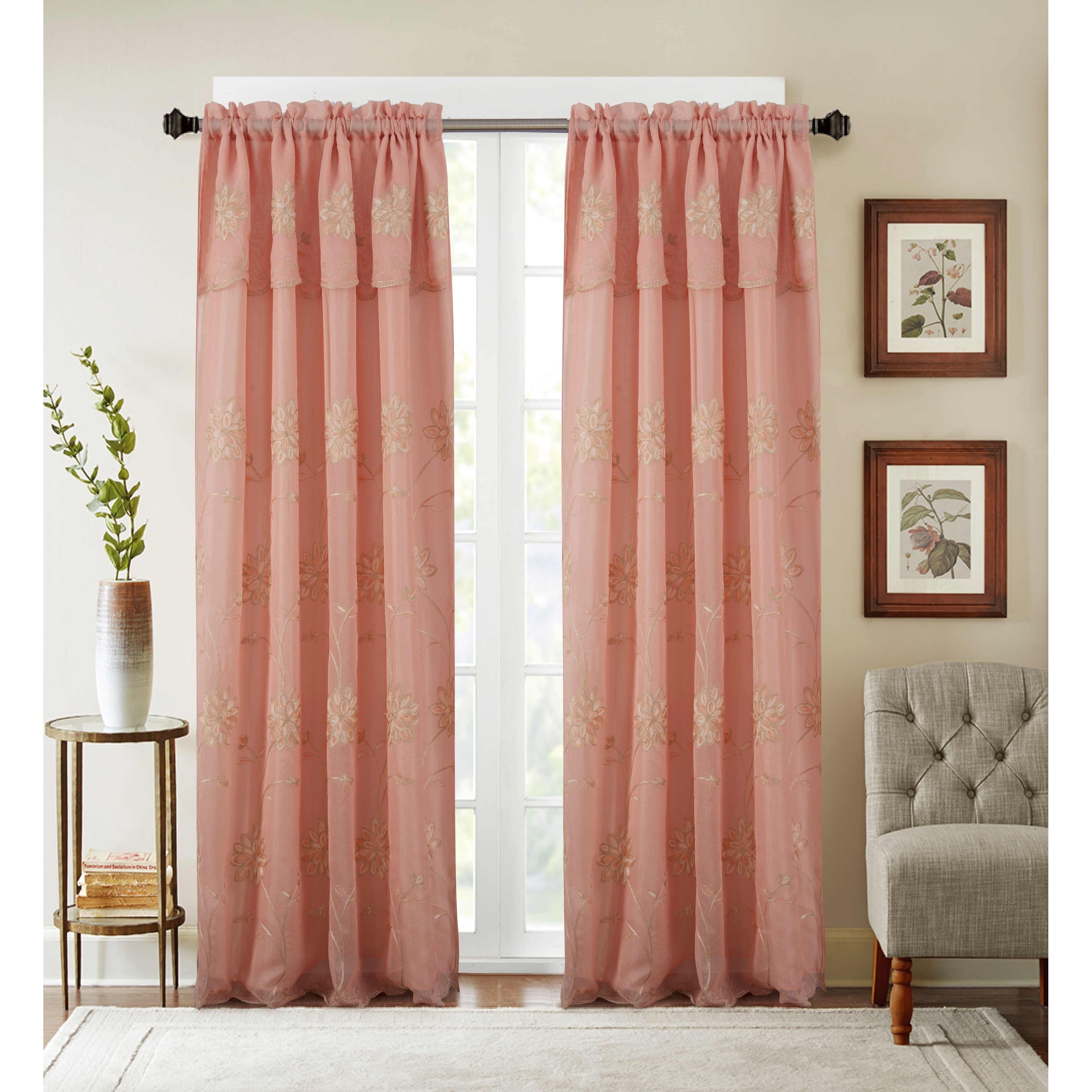 Mid Century Modern Custom Drapery Panel ~ Matching Valances Available