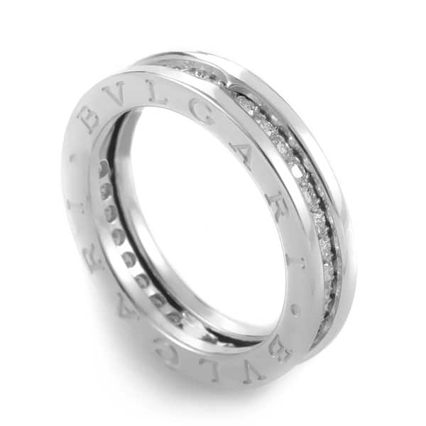 Shop Bvlgari B Zero1 White Gold Full Diamond Pave One Band Ring Size 7 On Sale Overstock