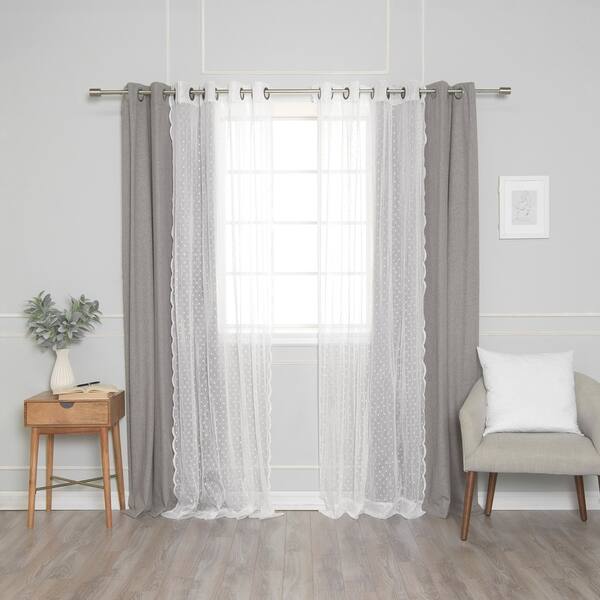 Shop Aurora Home Sheer Pretty Dot Blackout Curtains Set Of 4