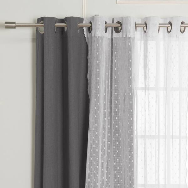Shop Aurora Home Sheer Pretty Dot Blackout Curtains Set Of 4