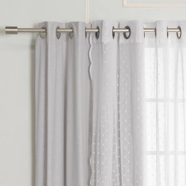 Shop Aurora Home Sheer Pretty Dot Blackout Curtains Set Of 4