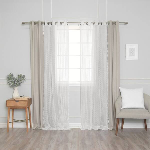 Shop Aurora Home Sheer Pretty Dot Blackout Curtains Set Of 4