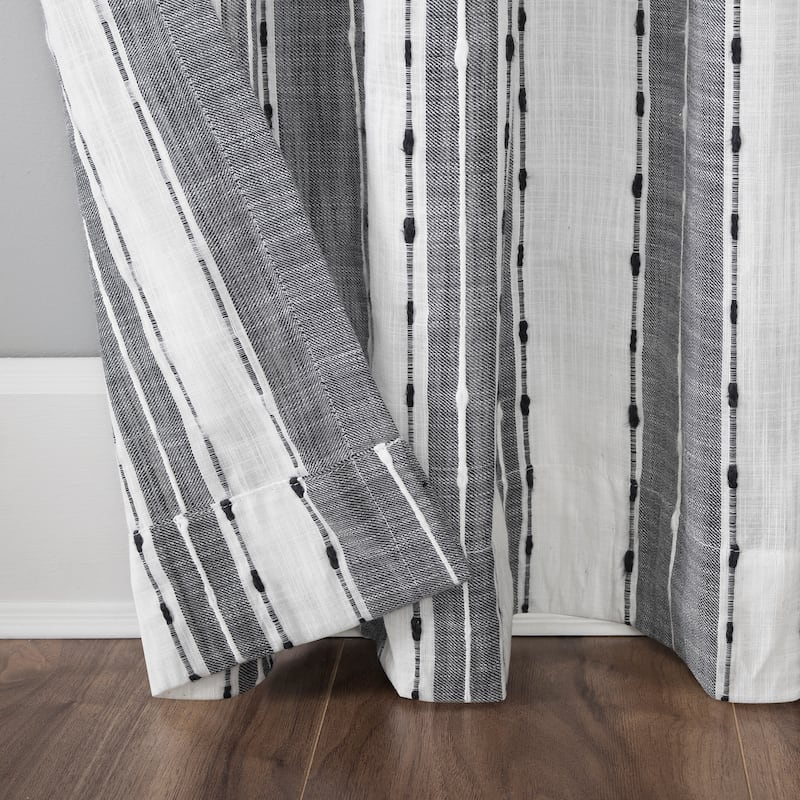 Archaeo Slub Texture Stripe Cotton Curtain, Single Panel