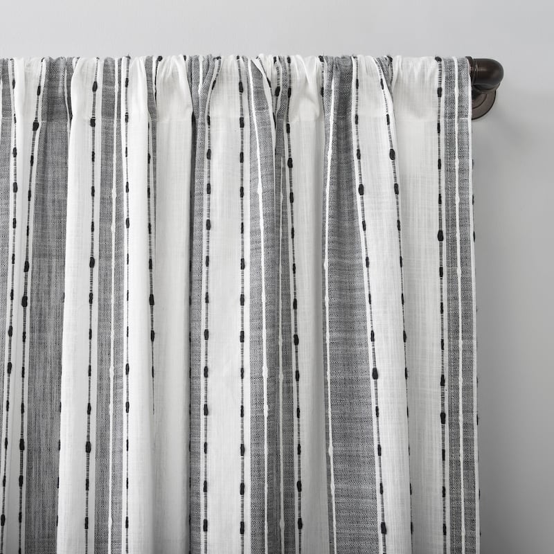 Archaeo Slub Texture Stripe Cotton Curtain, Single Panel