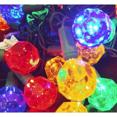 Multi(Red, Blue, Yellow, Orange, Green) LED Light String Set of 25 Lights Crystal