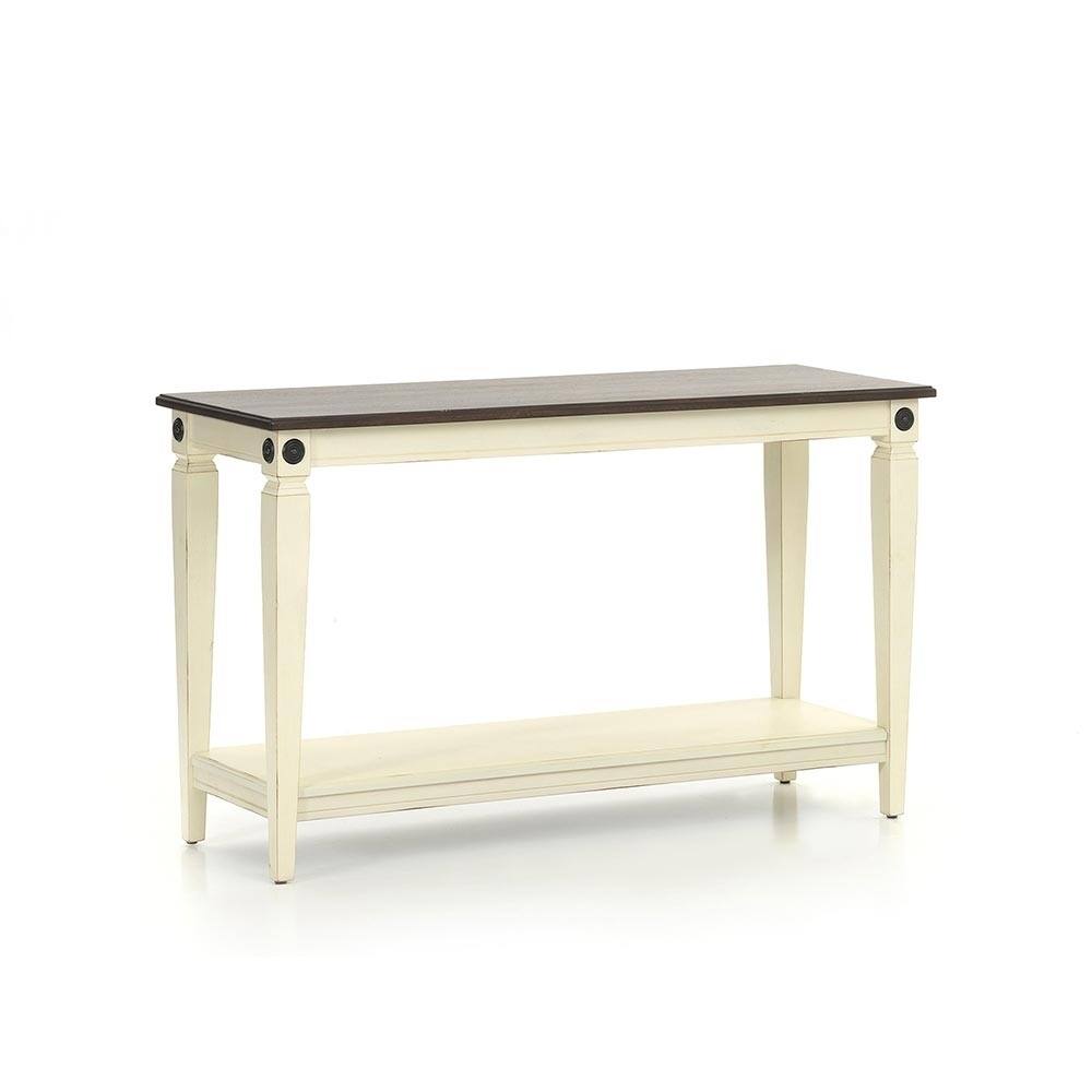 Intercon Rubbed White and Charcoal Console Table