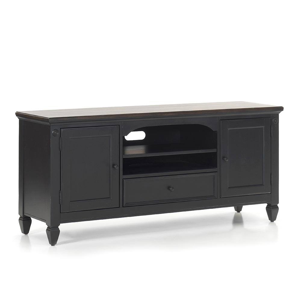 Intercon Black and Charcoal 64-Inch TV Console