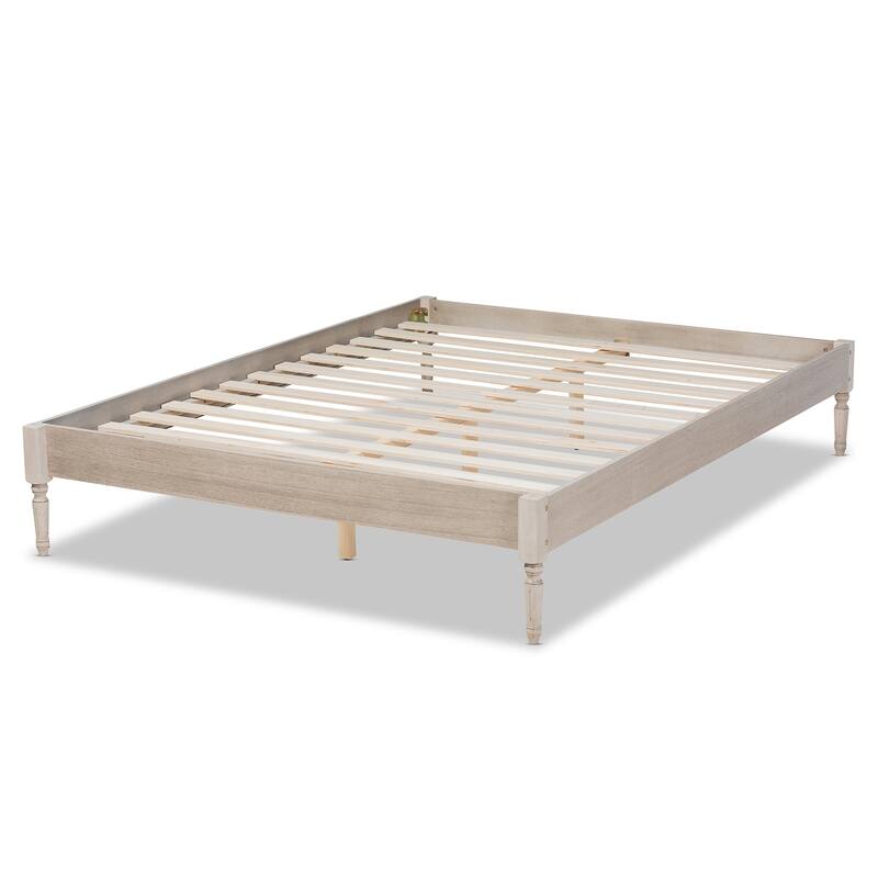 Colette French Bohemian Wood Platform Bed Frame