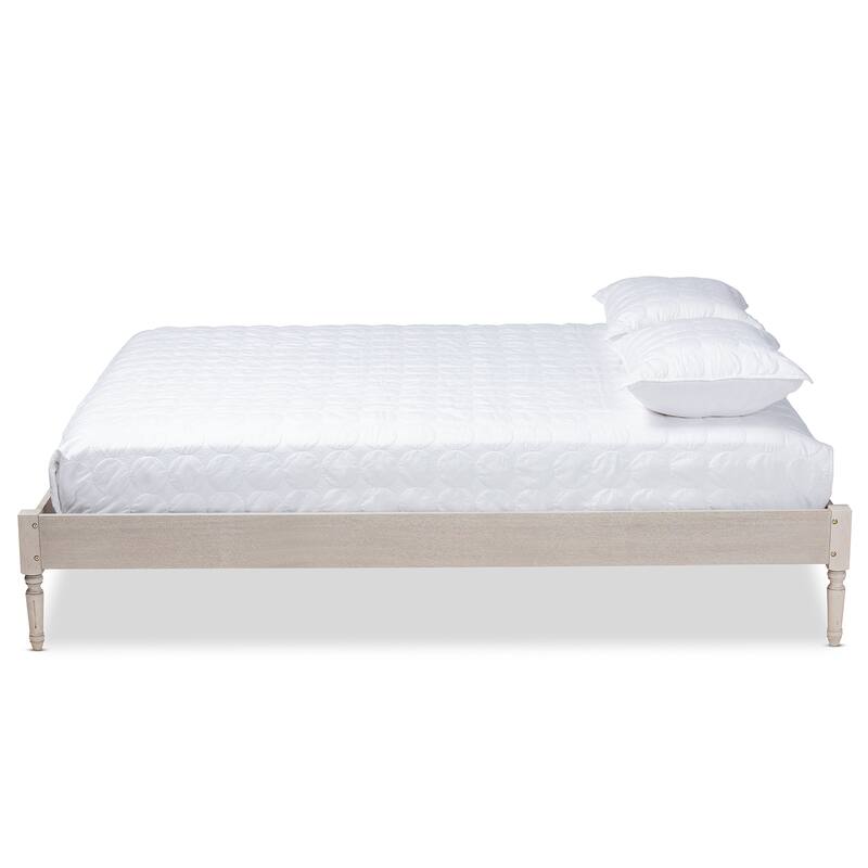 Colette French Bohemian Wood Platform Bed Frame