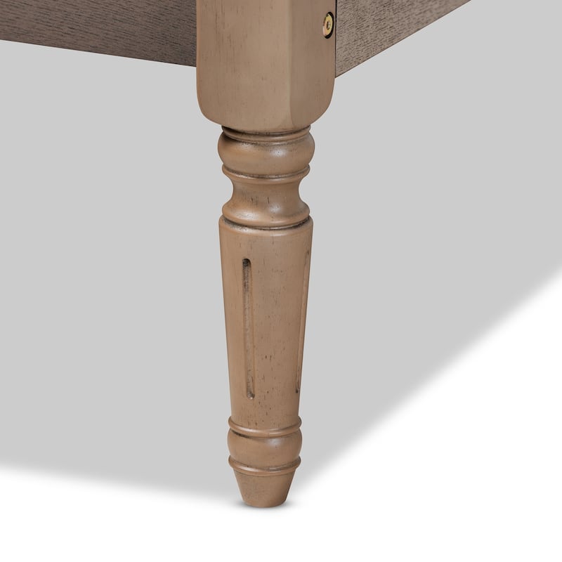 Colette French Bohemian Wood Platform Bed Frame