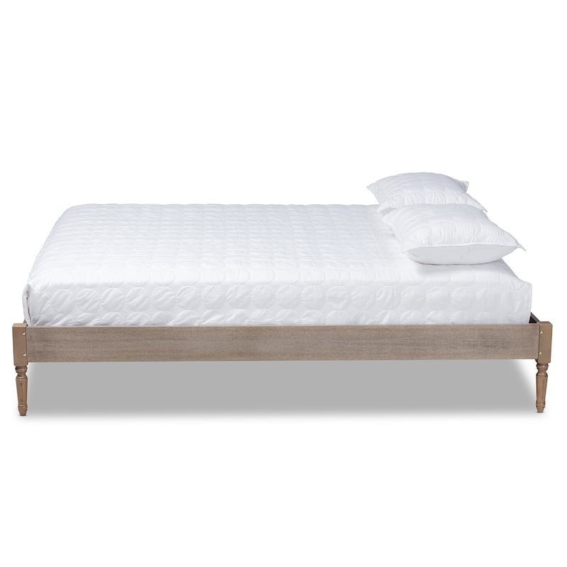 Colette French Bohemian Wood Platform Bed Frame