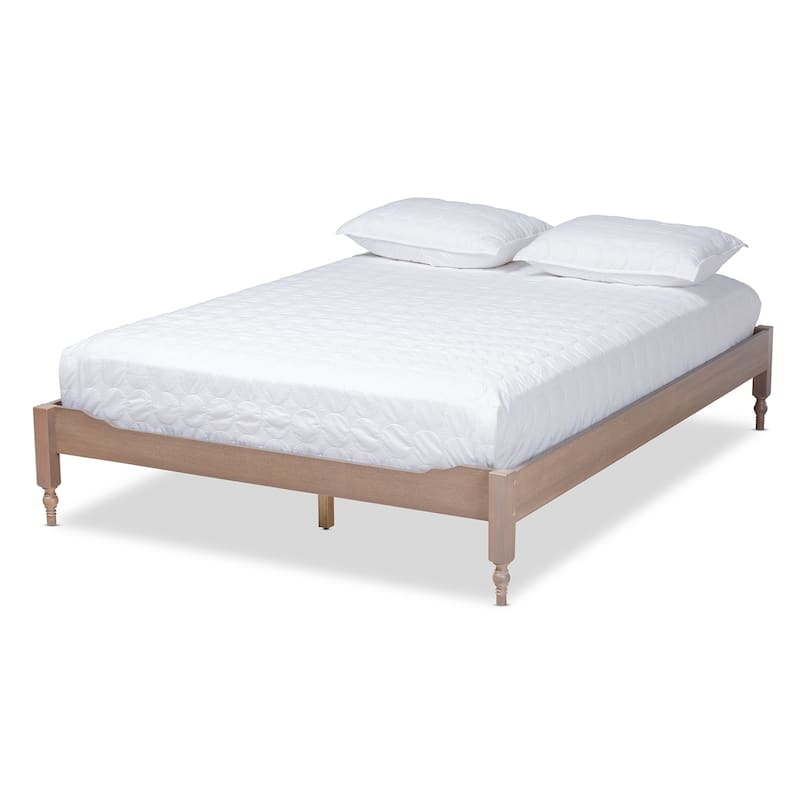 The Gray Barn Melanie Mount French Bohemian Wood Platform Bed Frame - Antique oak - Full