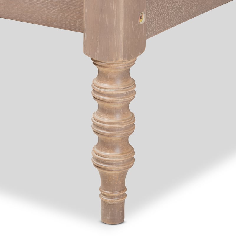 Cielle French Bohemian Wood Platform Bed Frame