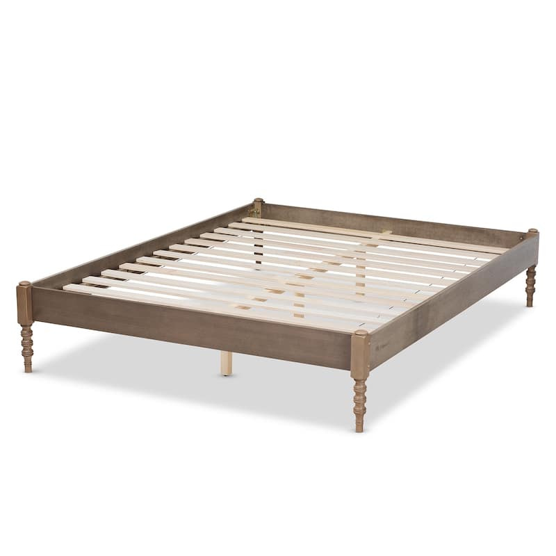 Cielle French Bohemian Wood Platform Bed Frame