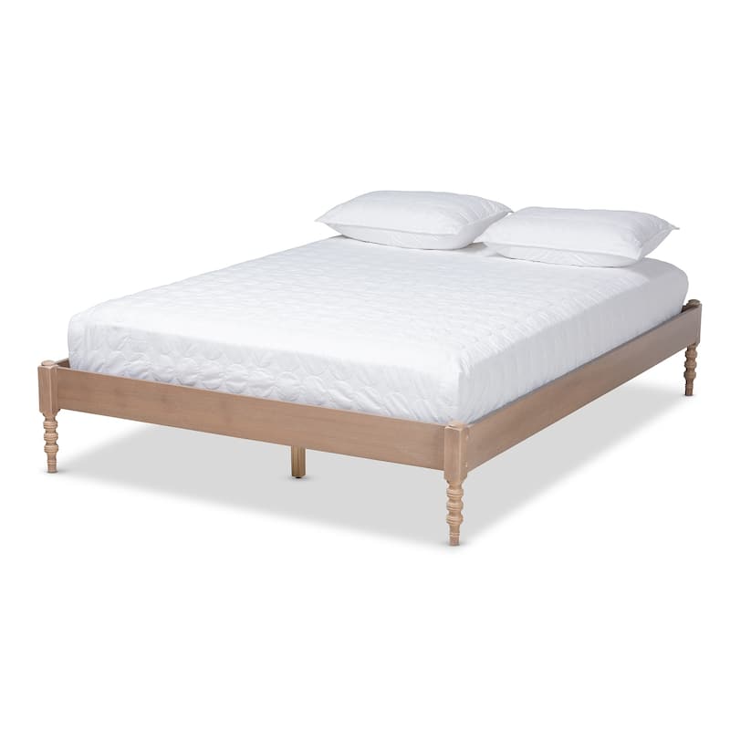 Cielle French Bohemian Wood Platform Bed Frame