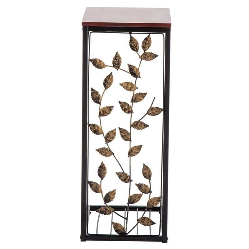 Copper Grove Gada End Table with Leafy Accents