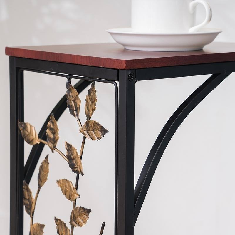 Copper Grove Gada End Table with Leafy Accents