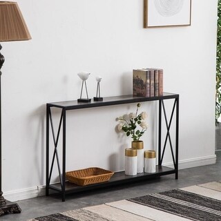 Carbon Loft Quirke Metal Frame Console Table (Grey)