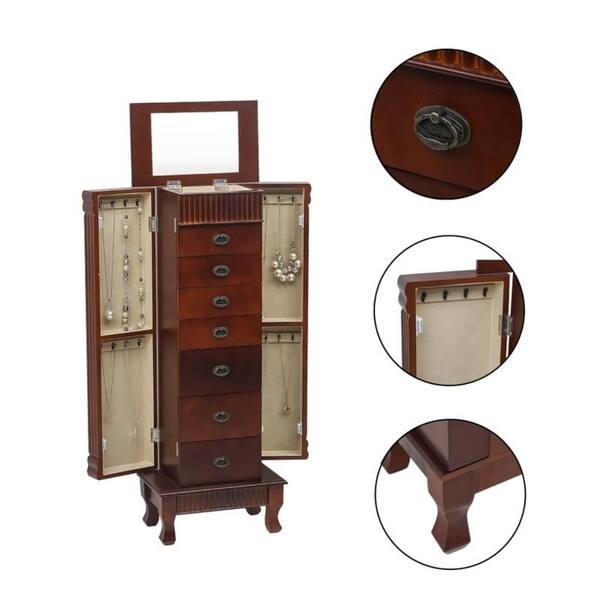 Shop Standing Jewelry Armoire Cabinet Makeup Mirror And Top