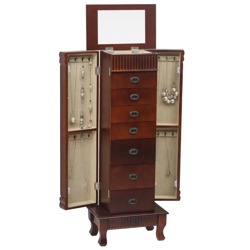 Shop Standing Jewelry Armoire Cabinet Makeup Mirror And Top