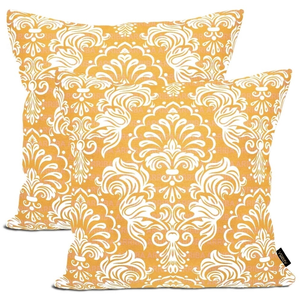 Overstock2 Pcs Floral Damask Throw White Damask Accent Pillow
