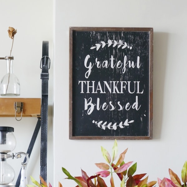 Shop Grateful Thankful Blessed Wreath Wood Wall Decor - Free Shipping On Orders Over $45 ...