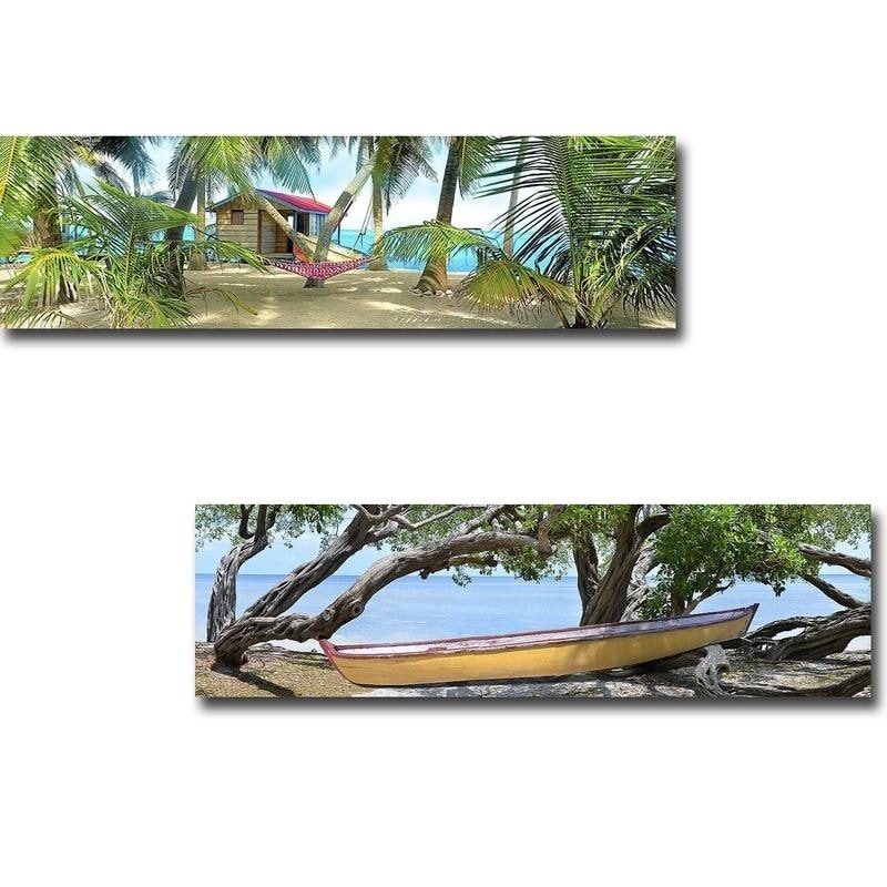Twin Hammocks & Yellow Bird Boat by Steve Vaughn 2-pc Gallery