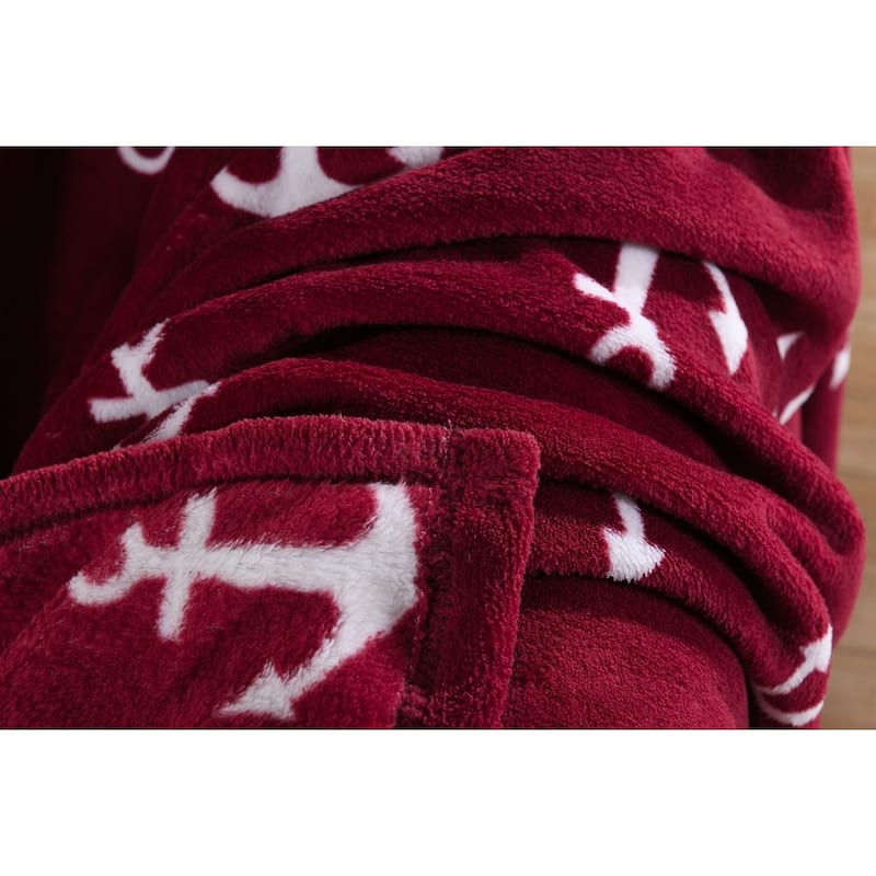 Anchor Fleece Throw Blanket 50 By 60 Inches