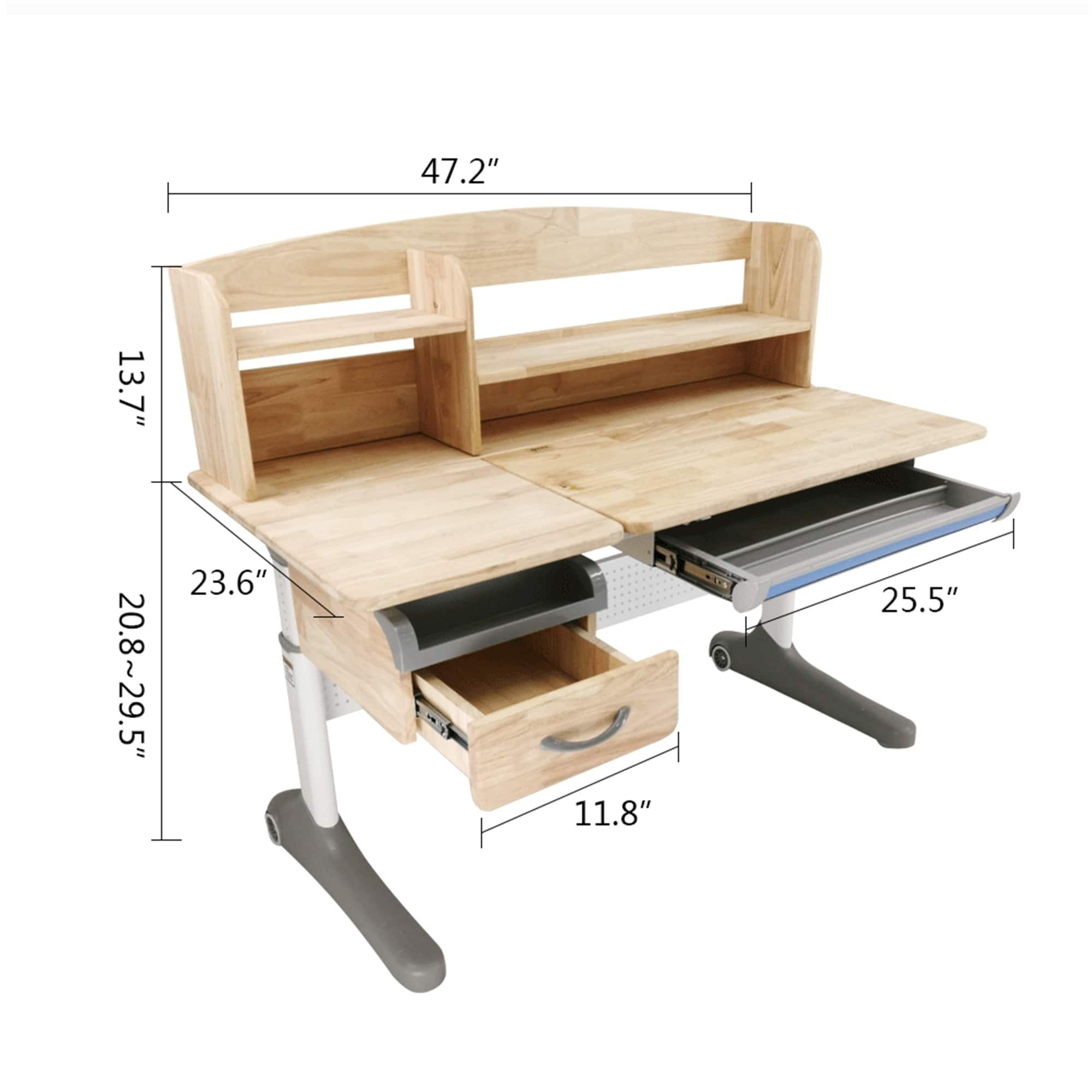 Shop Real Wood Height Adjustable Children Writing Desk With Tilt