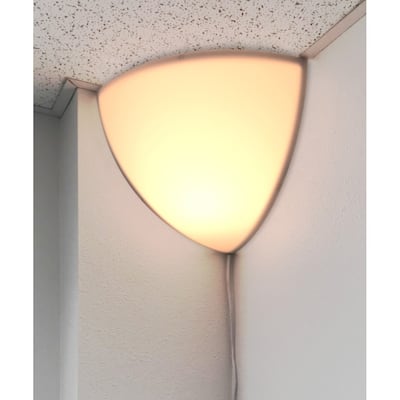 "Heater Shield" Beacon Series Triangle Corner Light, Plug-In 17' Cord, White by Home Concept