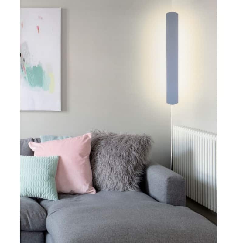 Solid Wood Hover Plank Corner/Wall Accent Light, Plug-In 24" Almond Finish, by Home Concept