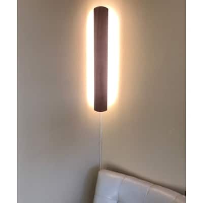 Solid Oak Hover Plank Corner/Wall Accent Light, Plug-In 24"h, by Home Concept