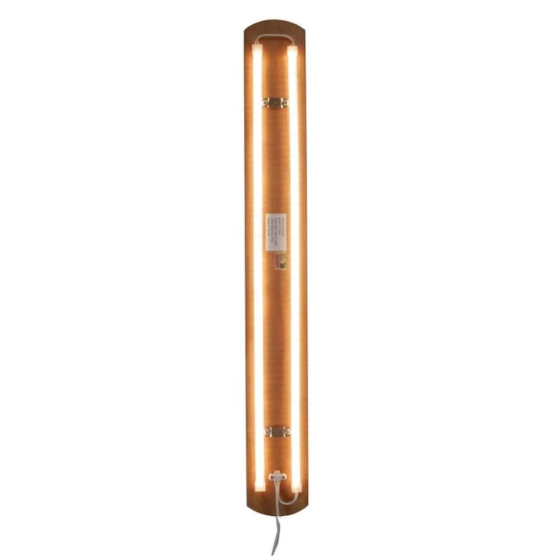 Solid Oak Hover Plank Corner/Wall Accent Light, Plug-In 24"h, by Home Concept