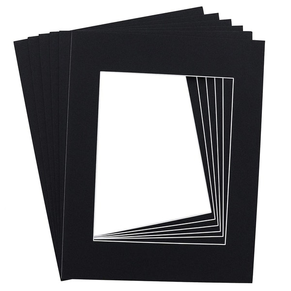 15-Pack Black 11 x 14 Inch Picture Matted Frame Boards for 8 x 10 Inches Photos