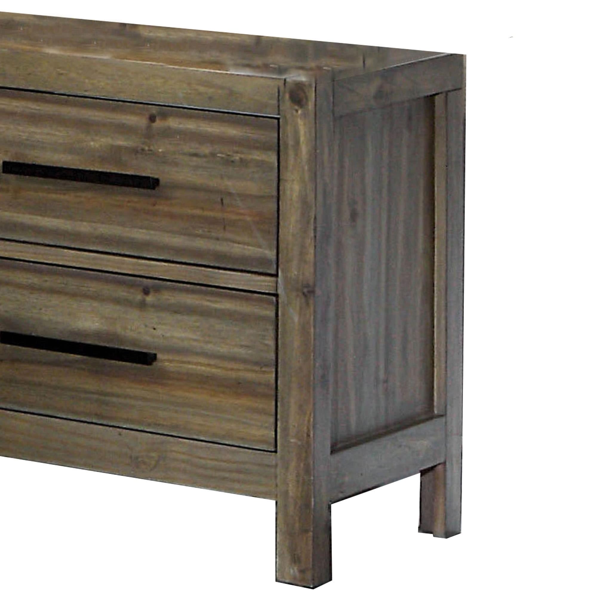 Shop Wooden Nightstand With 2 Drawers And Bar Pull Oak Brown And Black On Sale Overstock 29792440