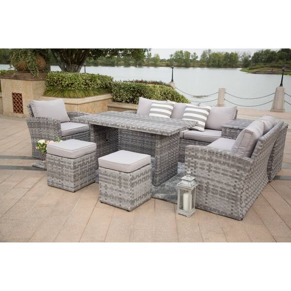 Shop 7 Piece Outdoor Wide Wicker Sofa Set Patio Furniture By Moda Furnishings On Sale Overstock 29792468