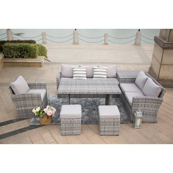 Shop 7 Piece Outdoor Wide Wicker Sofa Set Patio Furniture By Moda Furnishings On Sale Overstock 29792468