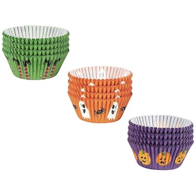 300PCS Halloween Cupcake Liners Wrappers for Party Decorations, 3 Designs