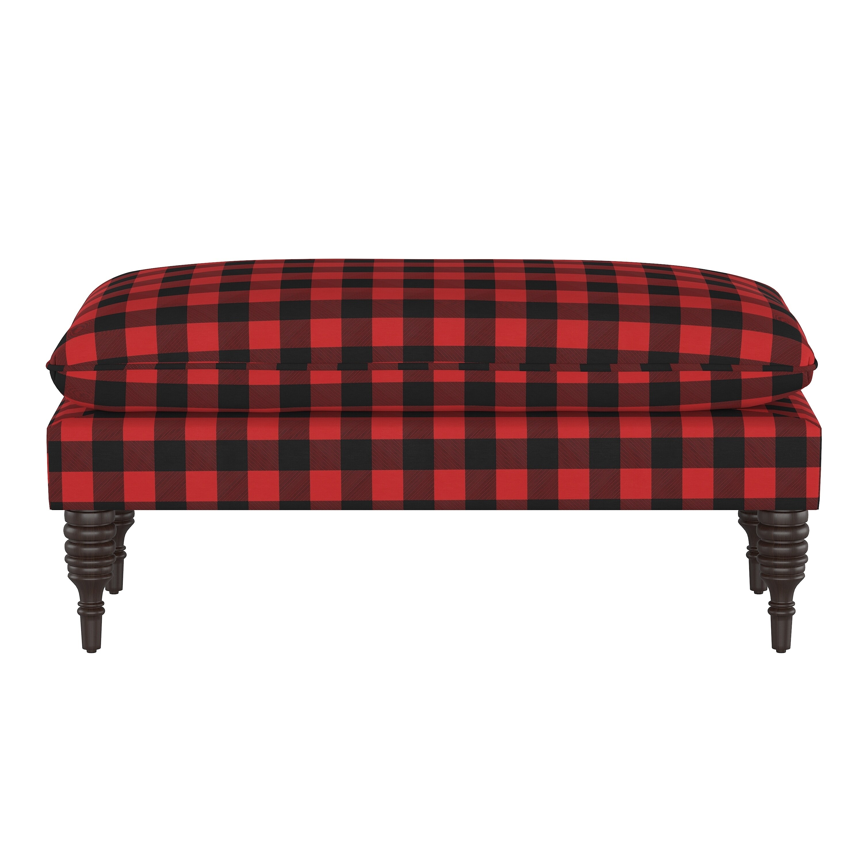 Shop Skyline Furniture Pillowtop Bench In Classic Gingham Red