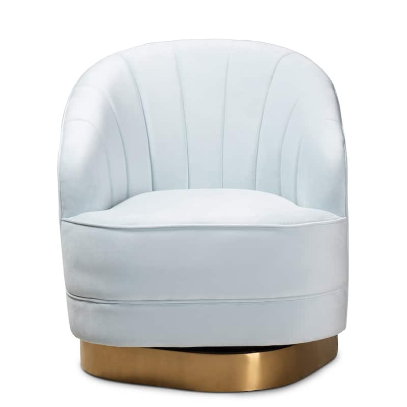 Fiore Glam and Luxe Upholstered Swivel Accent Chair