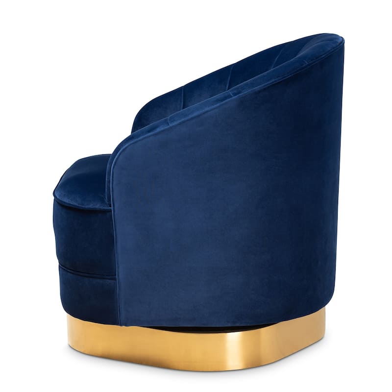 Fiore Glam and Luxe Upholstered Swivel Accent Chair