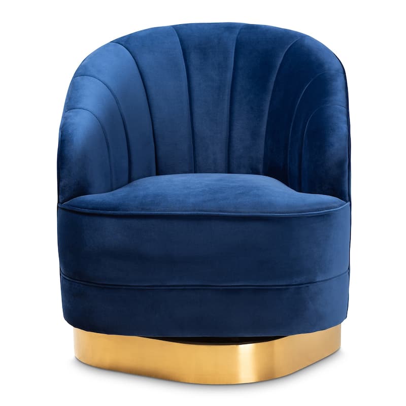 Fiore Glam and Luxe Upholstered Swivel Accent Chair