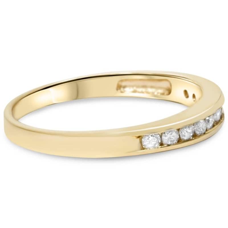14k Yellow Gold 1/4 Ct Diamond Wedding Ring Channel Set Womens Anniversary Band