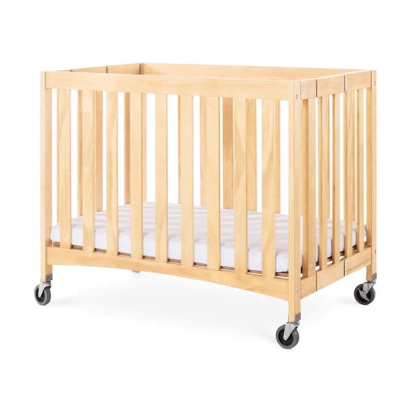 Travel Sleeper® Folding Compact Crib w/ 2" Foam Mattress Natural