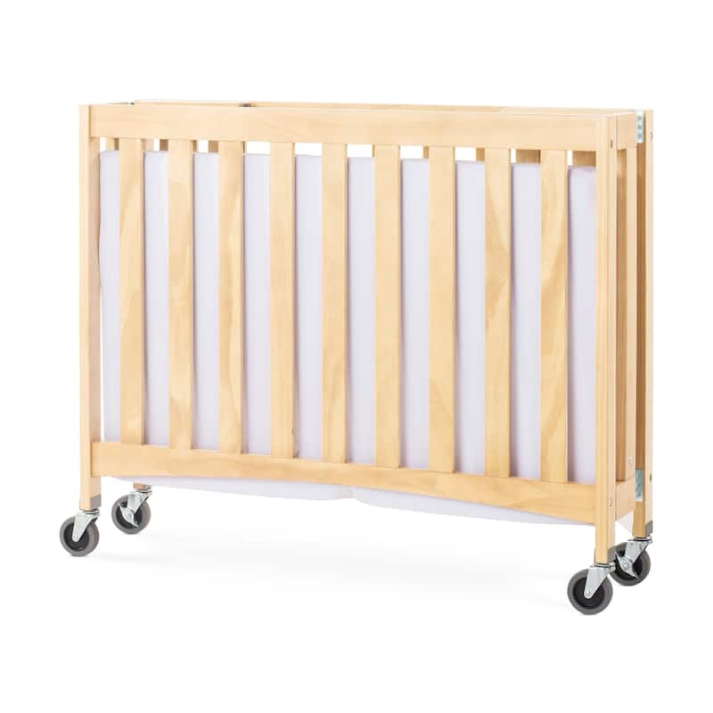 Travel Sleeper® Folding Compact Crib w/ 2" Foam Mattress Natural