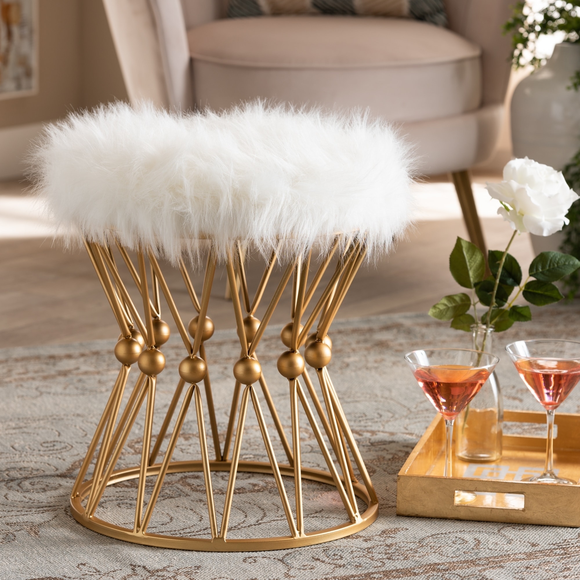 Silver Orchid Dana Diamond Shaped Ottoman - Overstock - 43201327