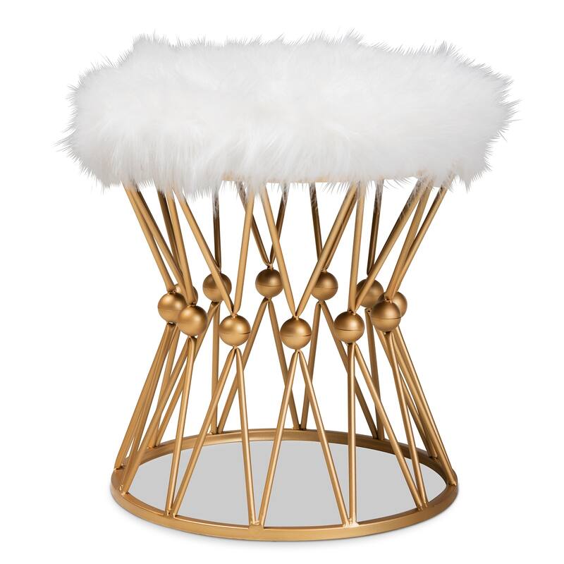 Silver Orchid Coghlan Glam and Luxe Upholstered Ottoman - N/A