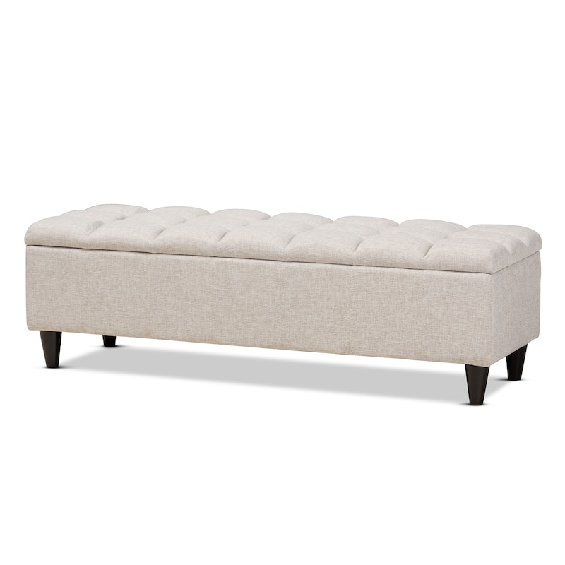 Brette Mid-Century Modern Upholstered Storage Bench Ottoman - N/A