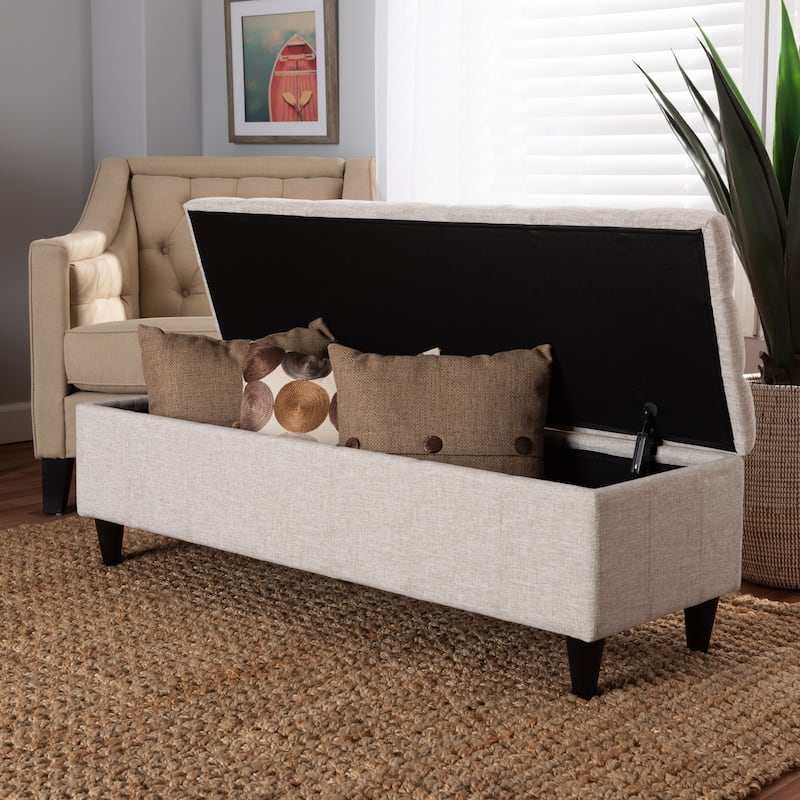 Brette Mid-Century Modern Upholstered Storage Bench Ottoman